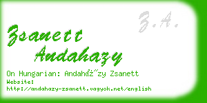 zsanett andahazy business card